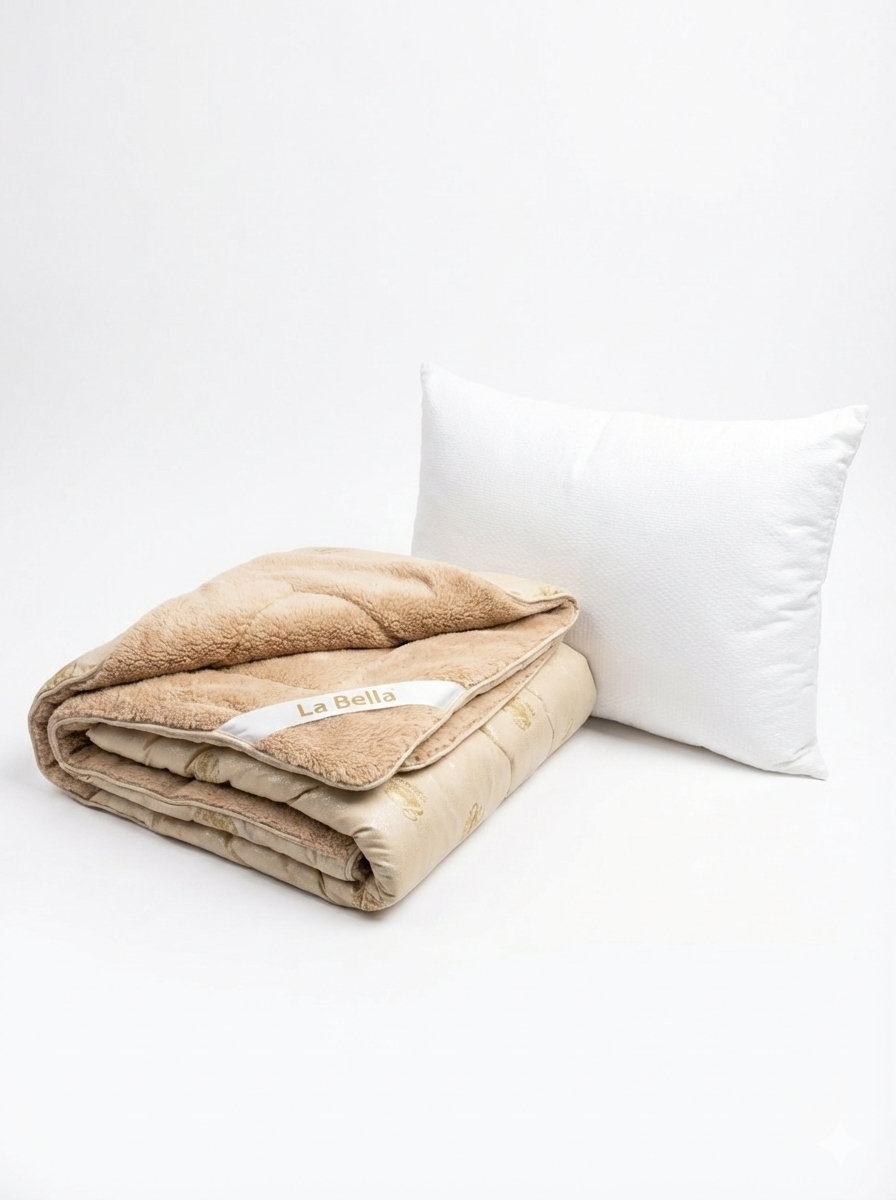 Подарунковий набір: Ковдра Хутро 3в1 та Гіпоалергенна подушка 50на70