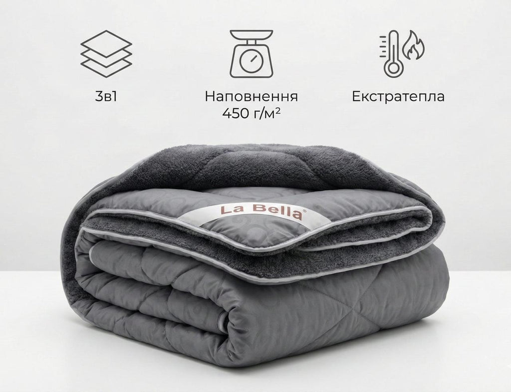 Ковдра МЕХ 3в1 / Сіра